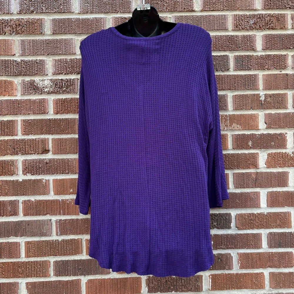 Westbound NWT Womans L Purple Long sleeve relaxed Top Ties at front - Picture 3 of 6
